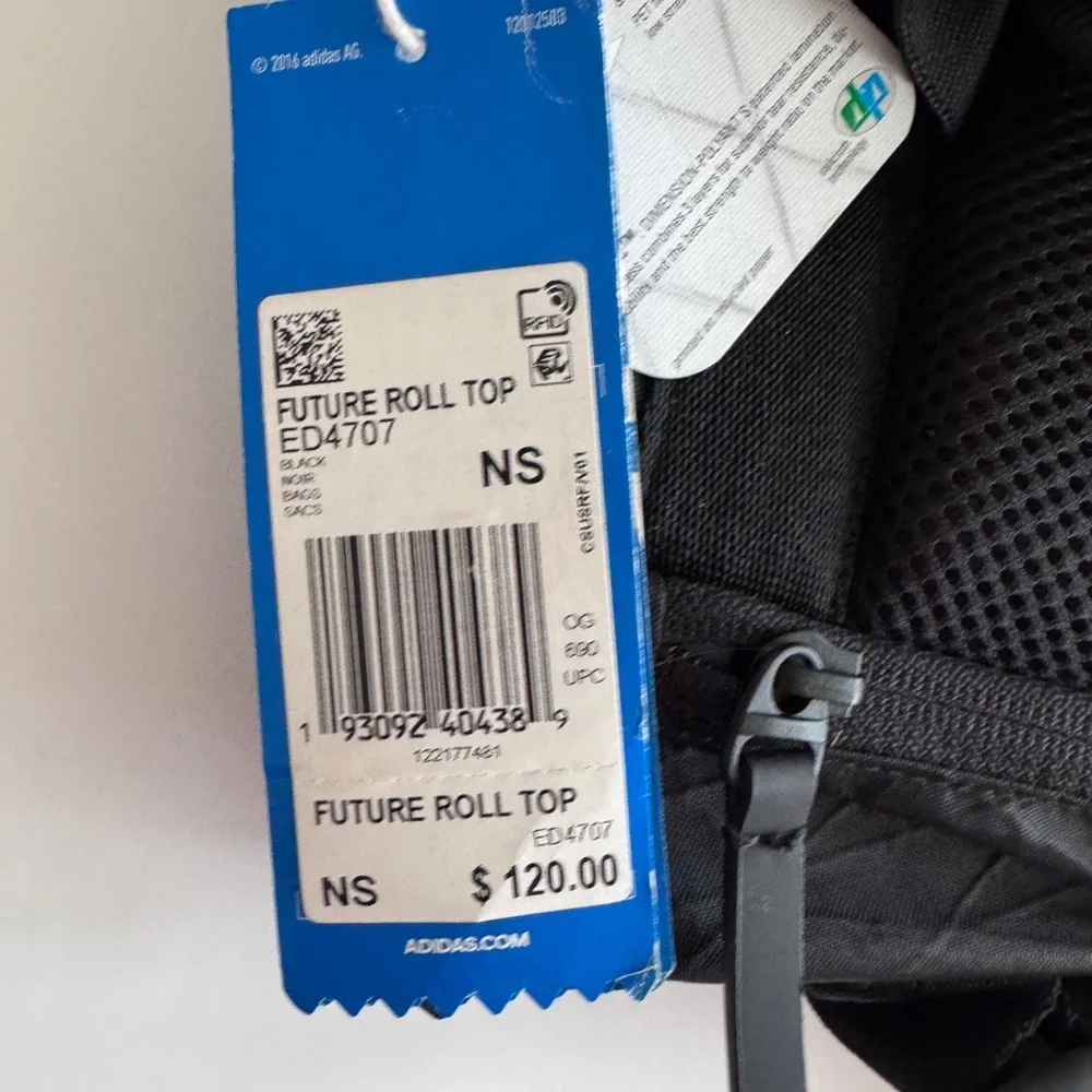 Adidas FUTURE ROLL-TOP BACKPACK Black NWT
